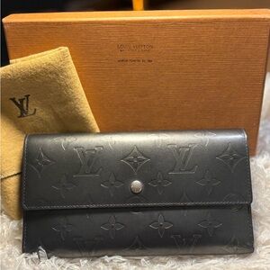 Louis Vuitton Porte Monnaie Matt Vernis Long Wallet~ TH0073